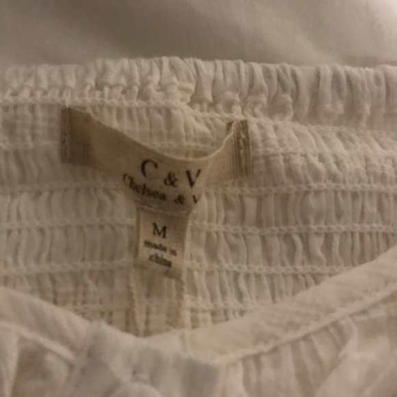 Womens crop white button up blouse - Picture 2 of 2